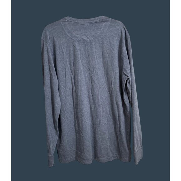 Weatherproof Vintage Mens Long Sleeve Henley Shirt XL Blue Cotton/Polyester - Picture 2 of 6